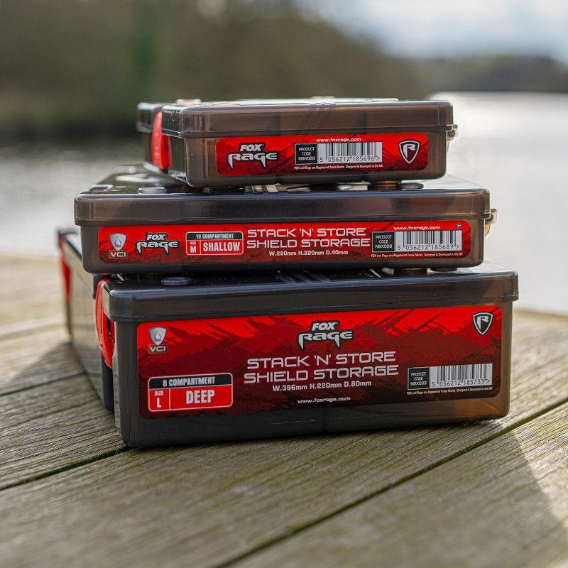 Fox Rage Stack N Store Shield Deep Storage Boxes NEW Predator Fishing Tackle Box
