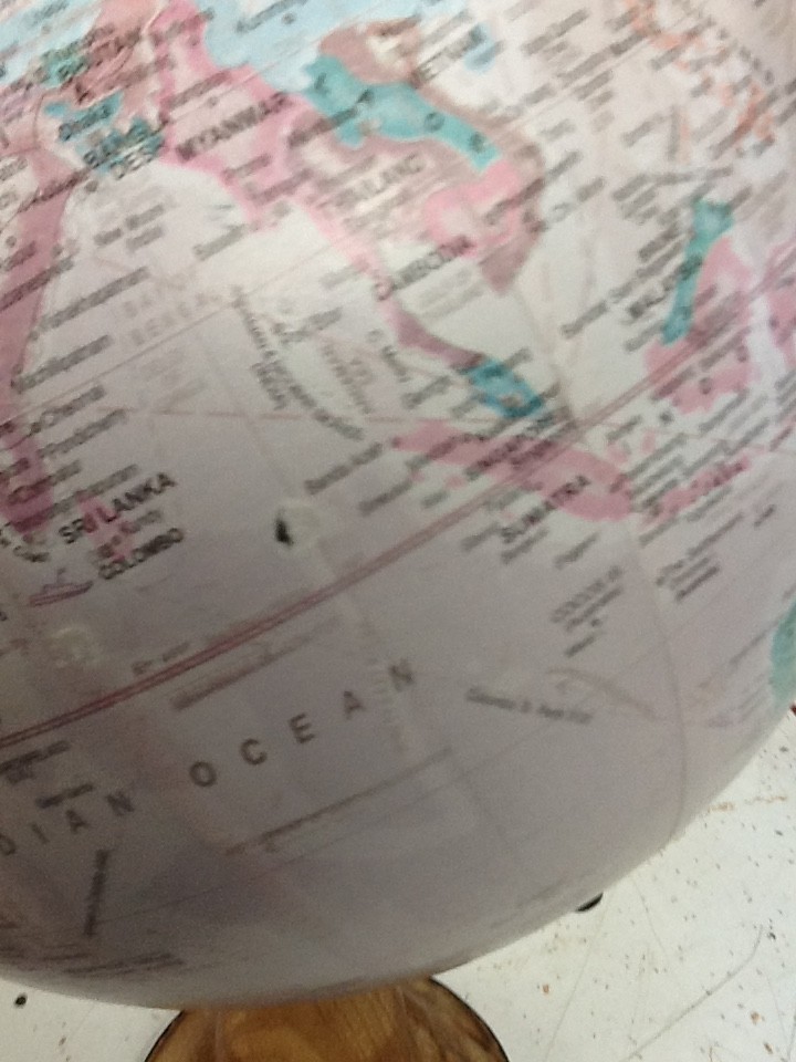 Wooden Tabletop World Globe Earth