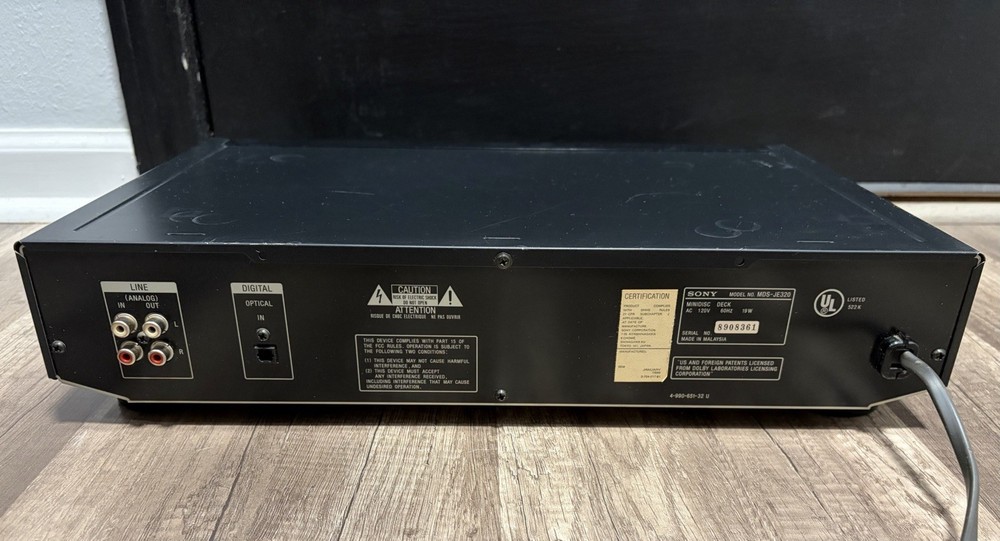 Sony MDS-JE320 Minidisc Deck Player Recorder Tested Working No Remote