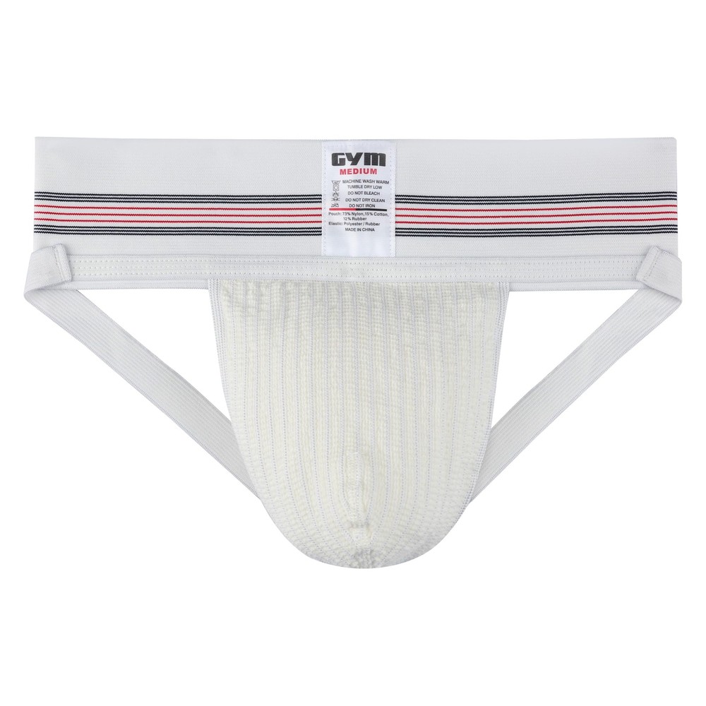Mens Old School Jockstrap (Large, White, 1-Pack)