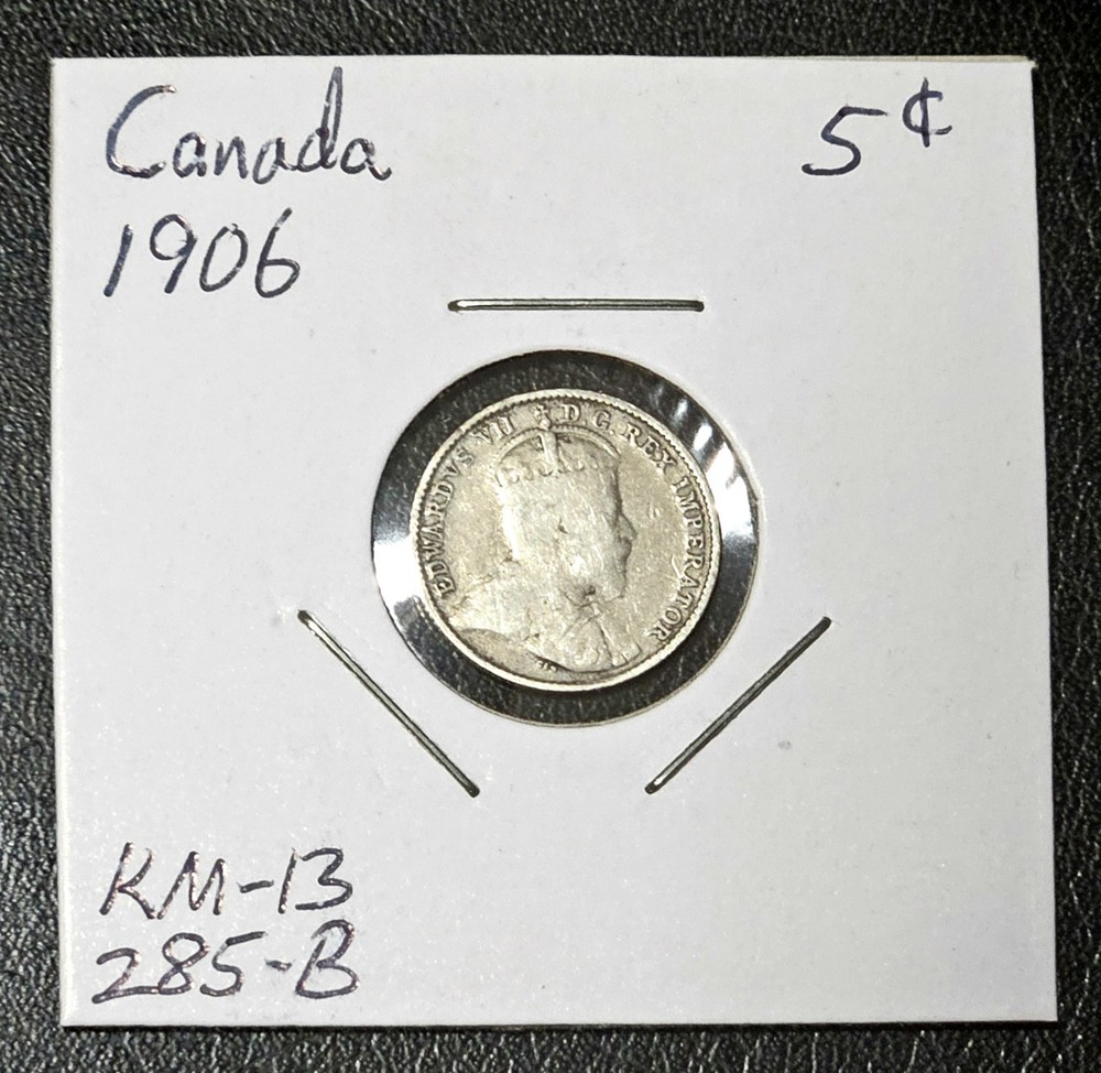 1906 Canada 5 Cent. .925% Silver.      CANB