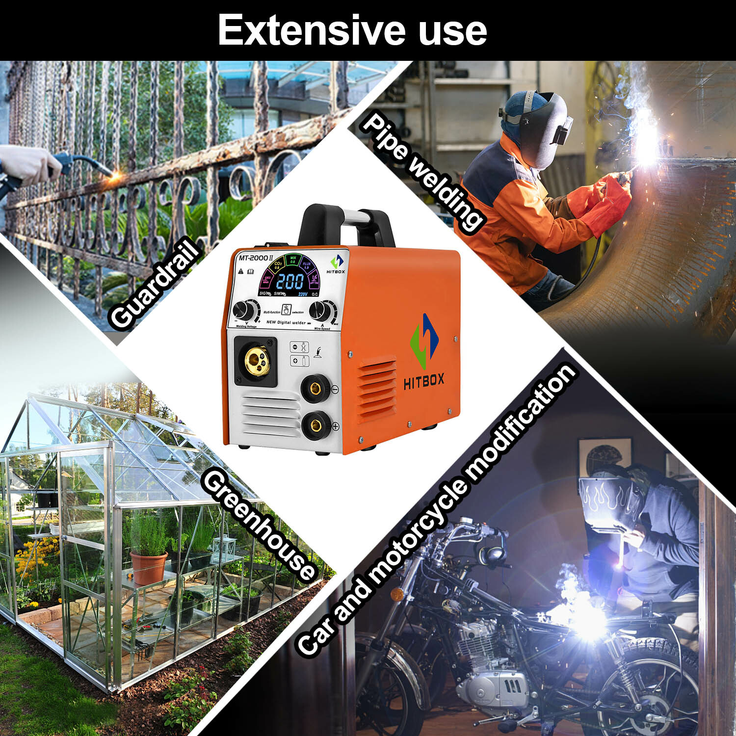 MIG Welder 4 in 1 200A 110V 220V DC Inverter Gasless Gas MIG TIG Welding Machine