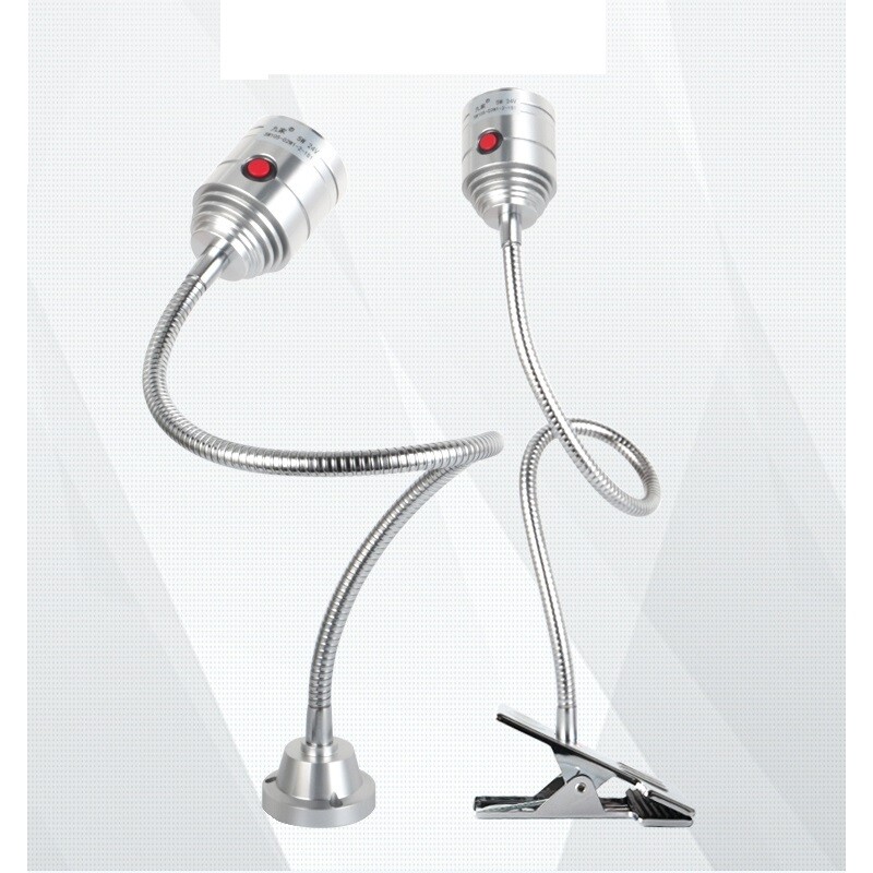LED Machine Light Long Arm Hose Micro-machine Tool Work Light 24V Gooseneck Lamp