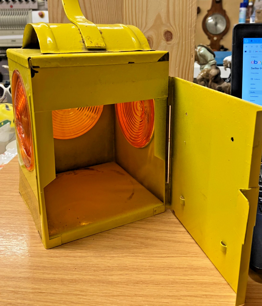 Vintage Greenham Yellow Road Lantern Missing Burner (ZA)