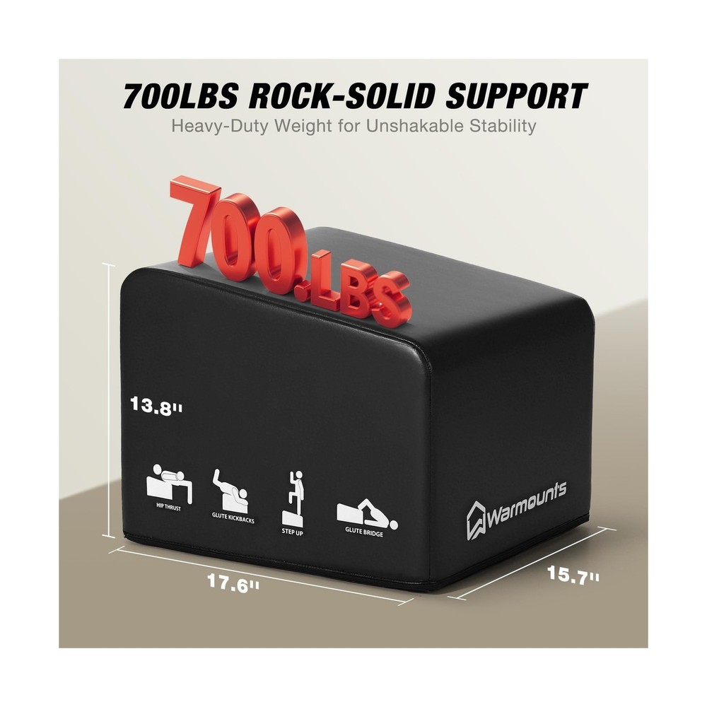 WARMOUNTS Hip Thrust Bench, Multi-Functional Hip Thrust Machine for Strength ...