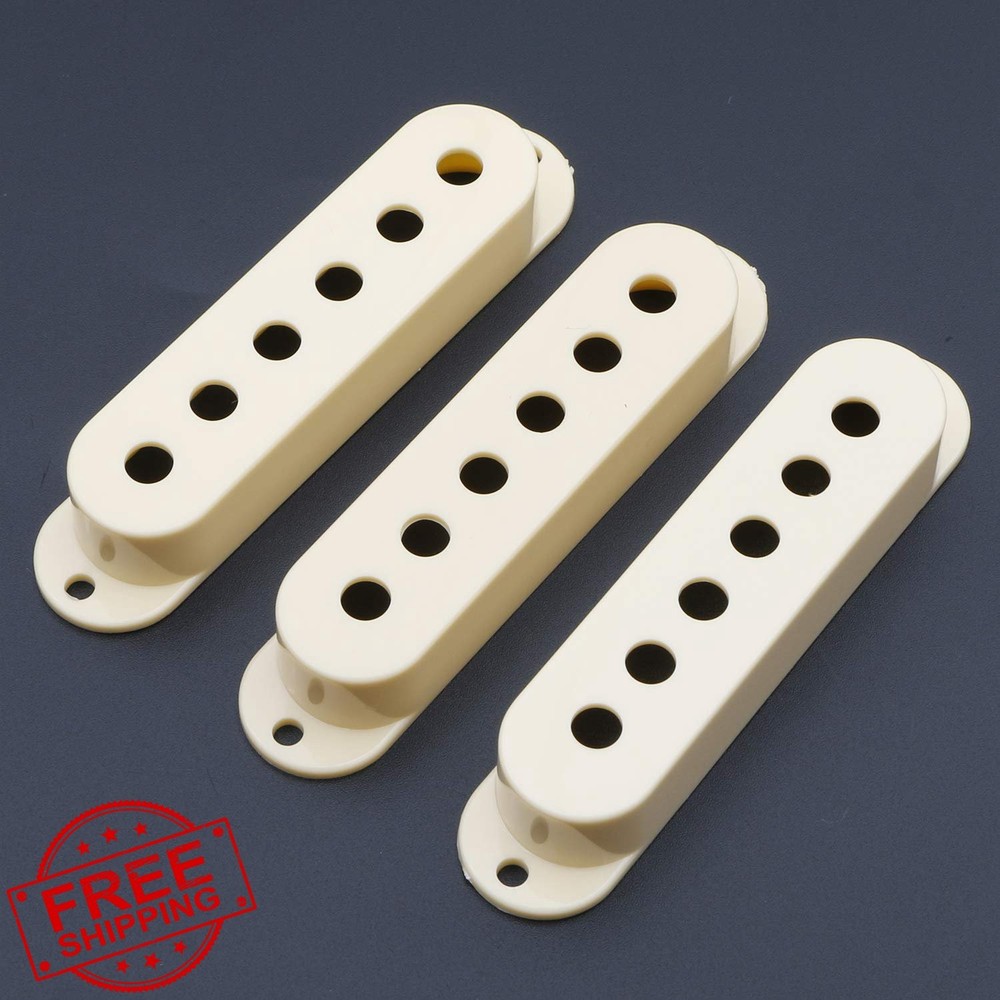 Swhmc Strat Pickup Covers Single Coil Set Yellow Cream Knobs Tip