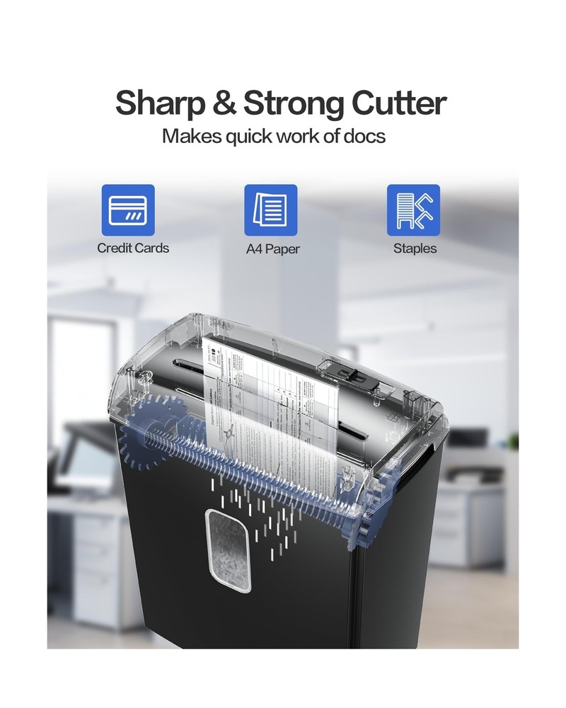 8-Sheet Micro-Cut Paper Shredder, P4 High Security, 4 Gallon Bin, 2... Fast Ship