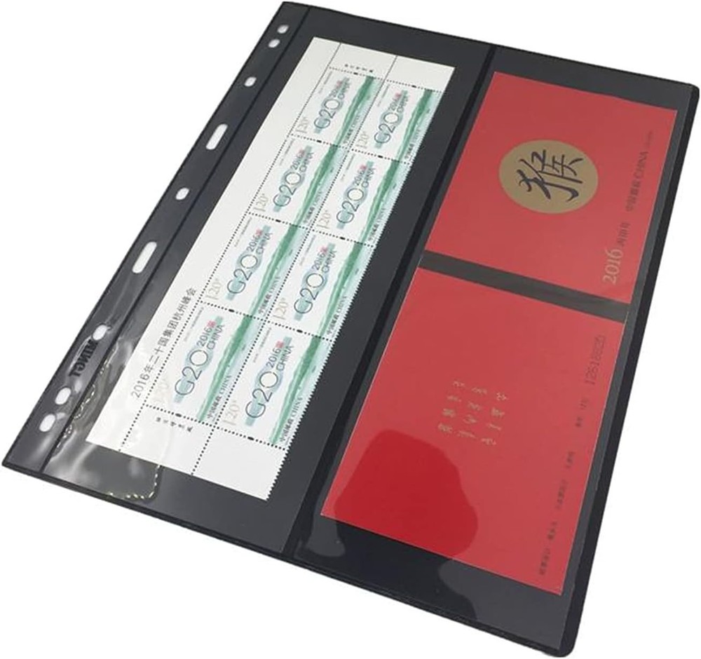 Stamp Pages for Stamp Album Binder, 10 Sheet 2 Vertical Pockets Pages for Sta...
