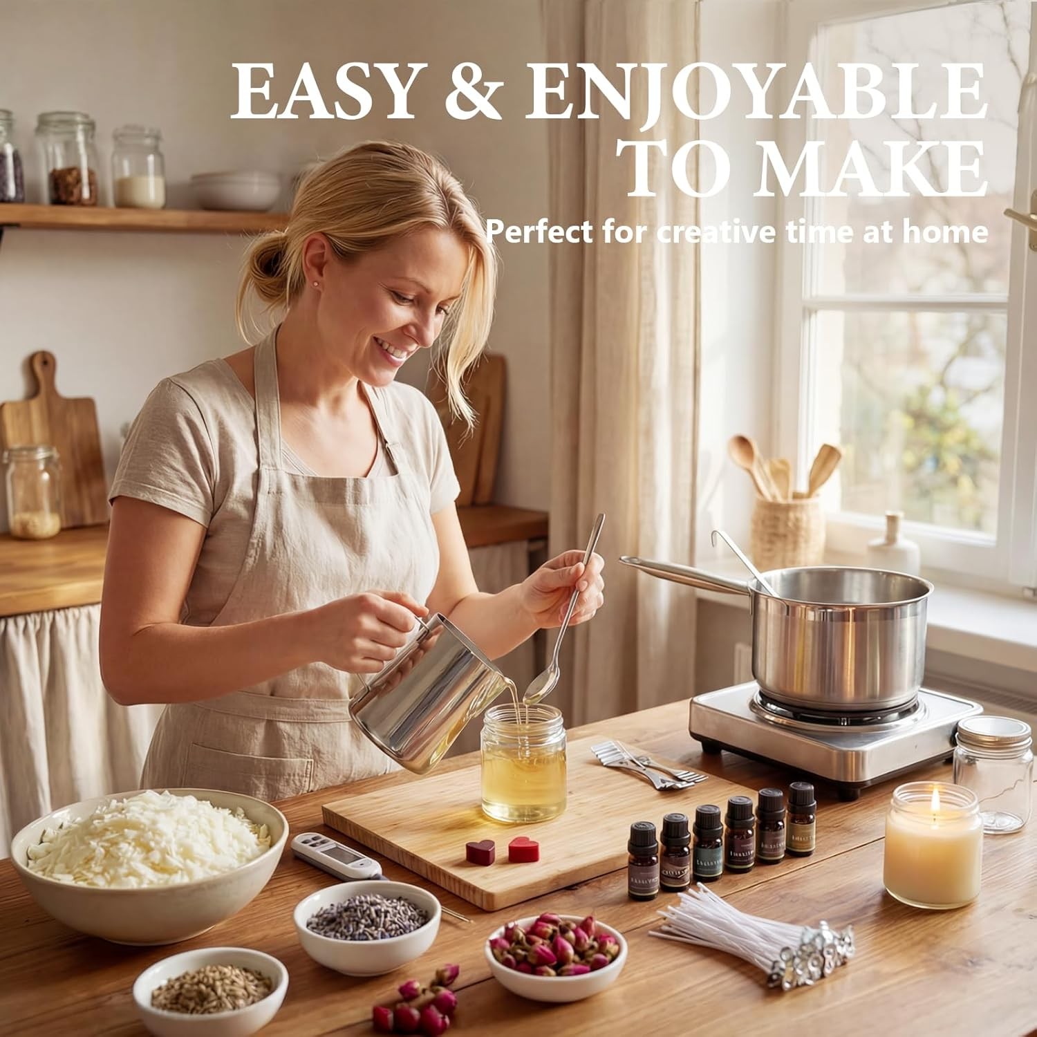 Wax Kit for Candle Making 10 lbs Bag, Premium Natural Soy Wax Flakes,