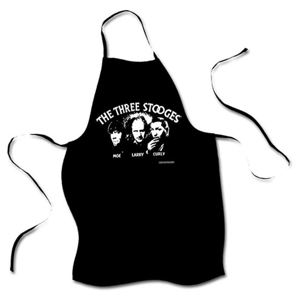 Three Stooges Opening Credits Apron, Black