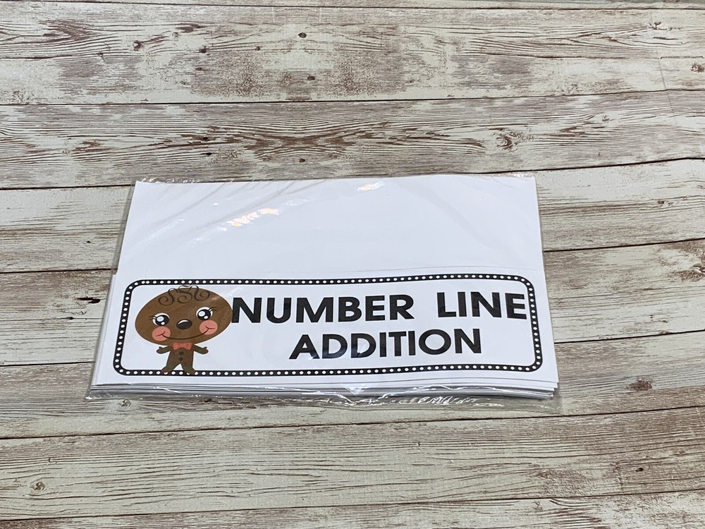 Gingerbread Boy - Themed Learning Centers - Number Line Addition Laminated