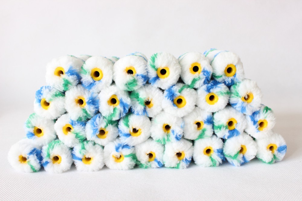 30 Rolls 4" inch polyester Paint Roller Refill blue Stripe Soft Woven 1/2"