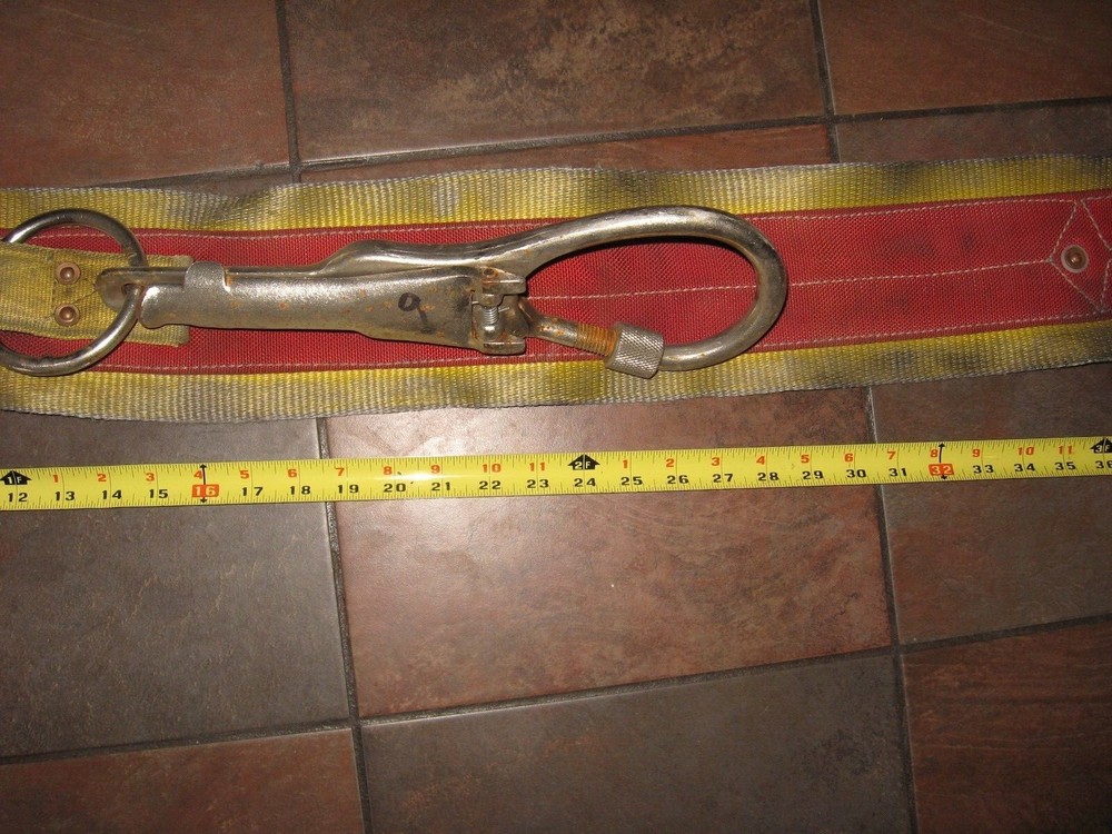Used Size 48 Fireman's Belt with Large Carabiner