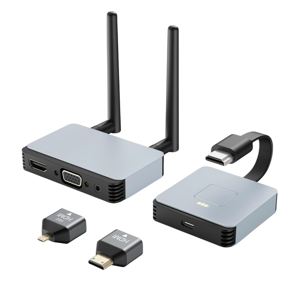 Wireless HDMI Transmitter and Receiver 4K, 2.4/5GHz Plug & Play PC To HDTV