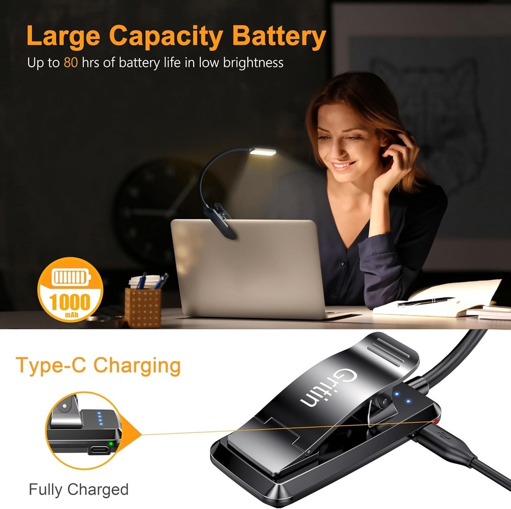 USB Rechargeable 9 LED Reading Light - Lightweight, Portable, Eye-Caring Design