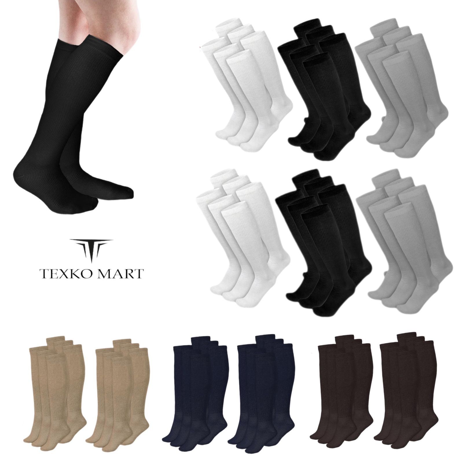 Wholesale Bulk Lots Men's Diabetic Over The Calf Socks Knee High 10-13 13-16
