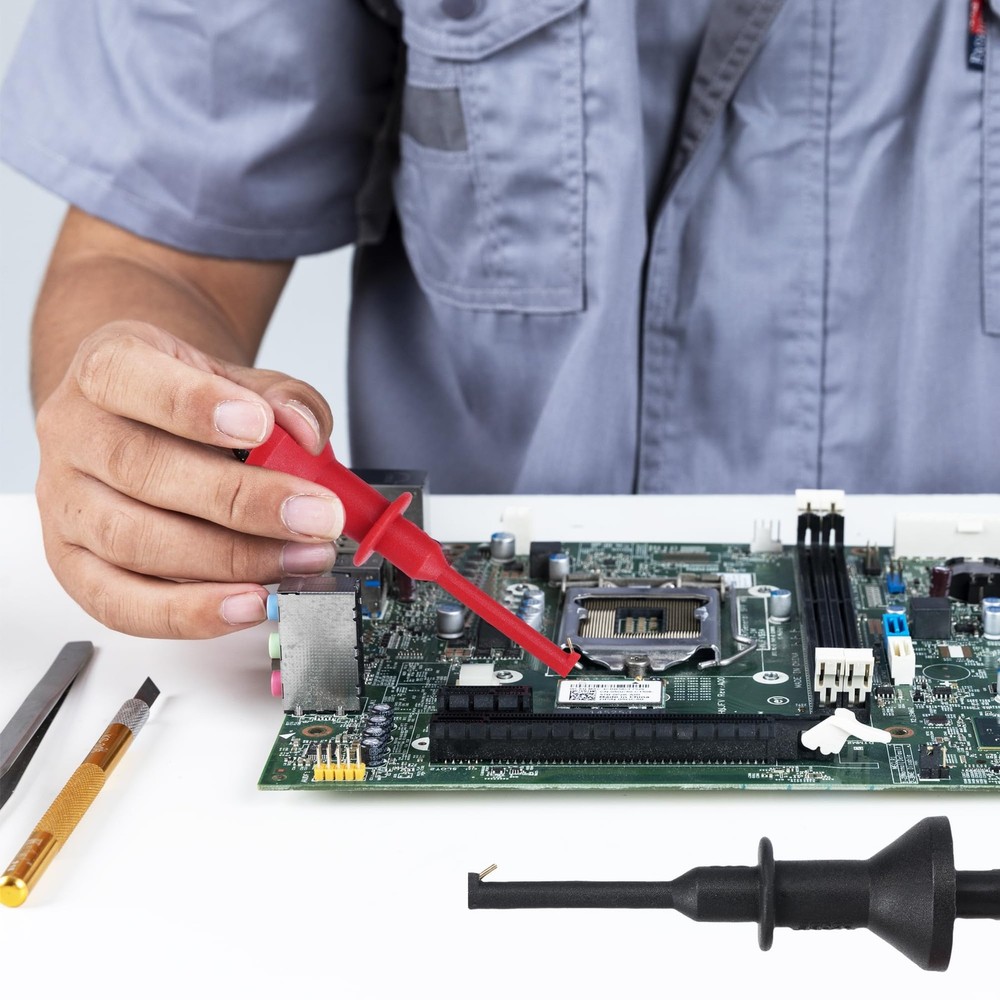 XLLForce 2Pcs Test Hooks Clips, Multimeter Leads Hooks,Multimeter Gray