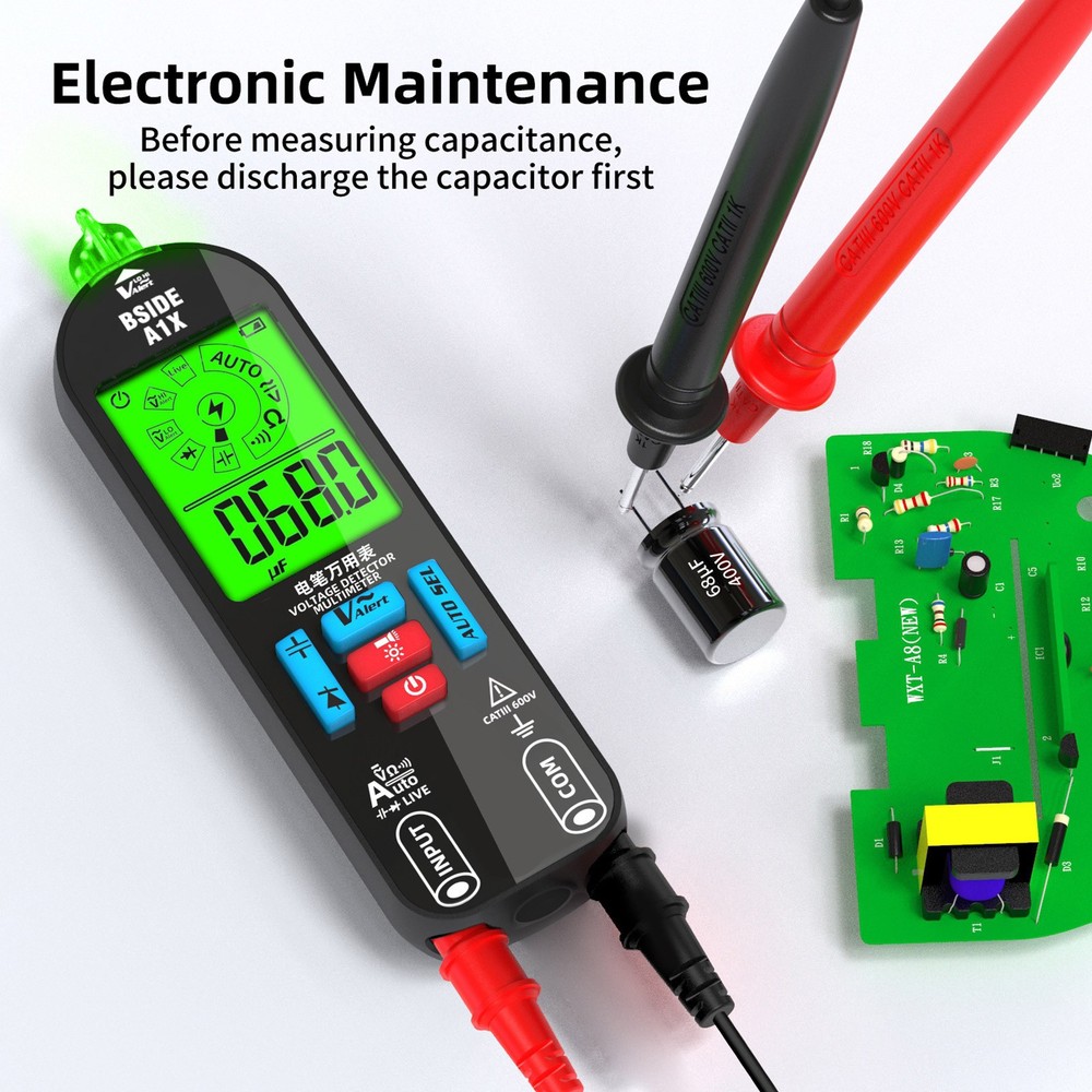 Smart Digital Multimeter Tester AC DC Voltage Rechargeable Electrical VoltmeteMN