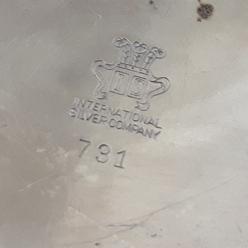 International Silver Plated Open Sugar Bowl & Creamer 731 Fluted / Ribbed Sides