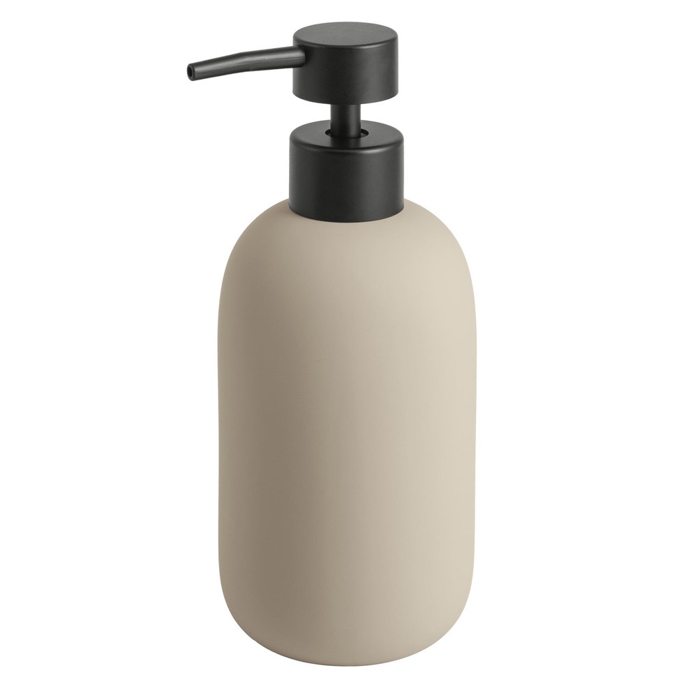 Blue Soft Touch Ceramic Lotion Pump Dispenser W/ Matte Black Pump