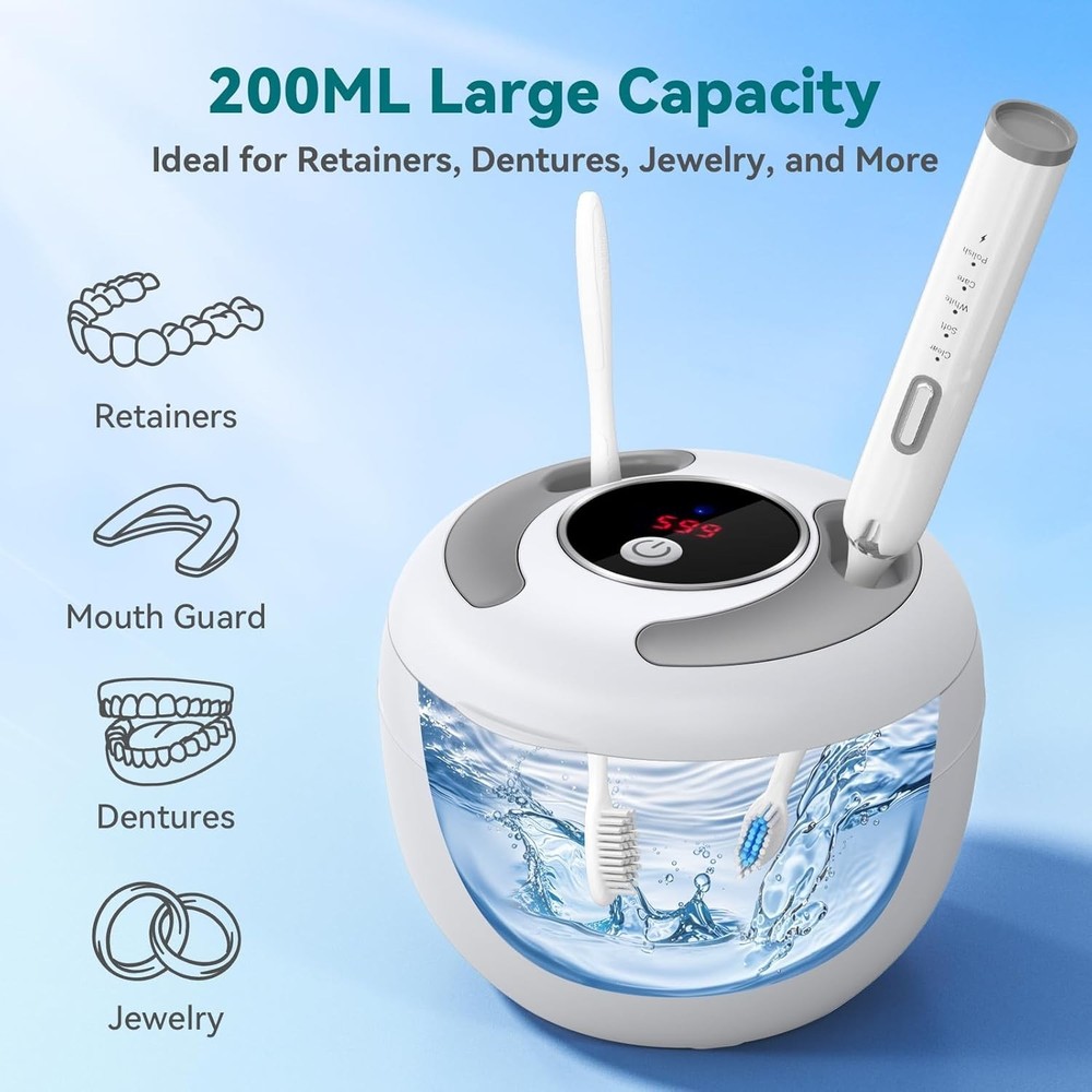 UV Dental Cleaner with Digital Timer: 4 Cleaning Modes