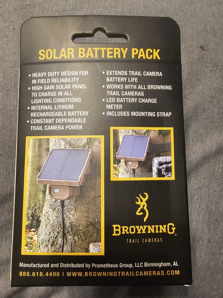 Browning Micro Universal Solar Camera Power Pack Rechargeable (Trail Camera)