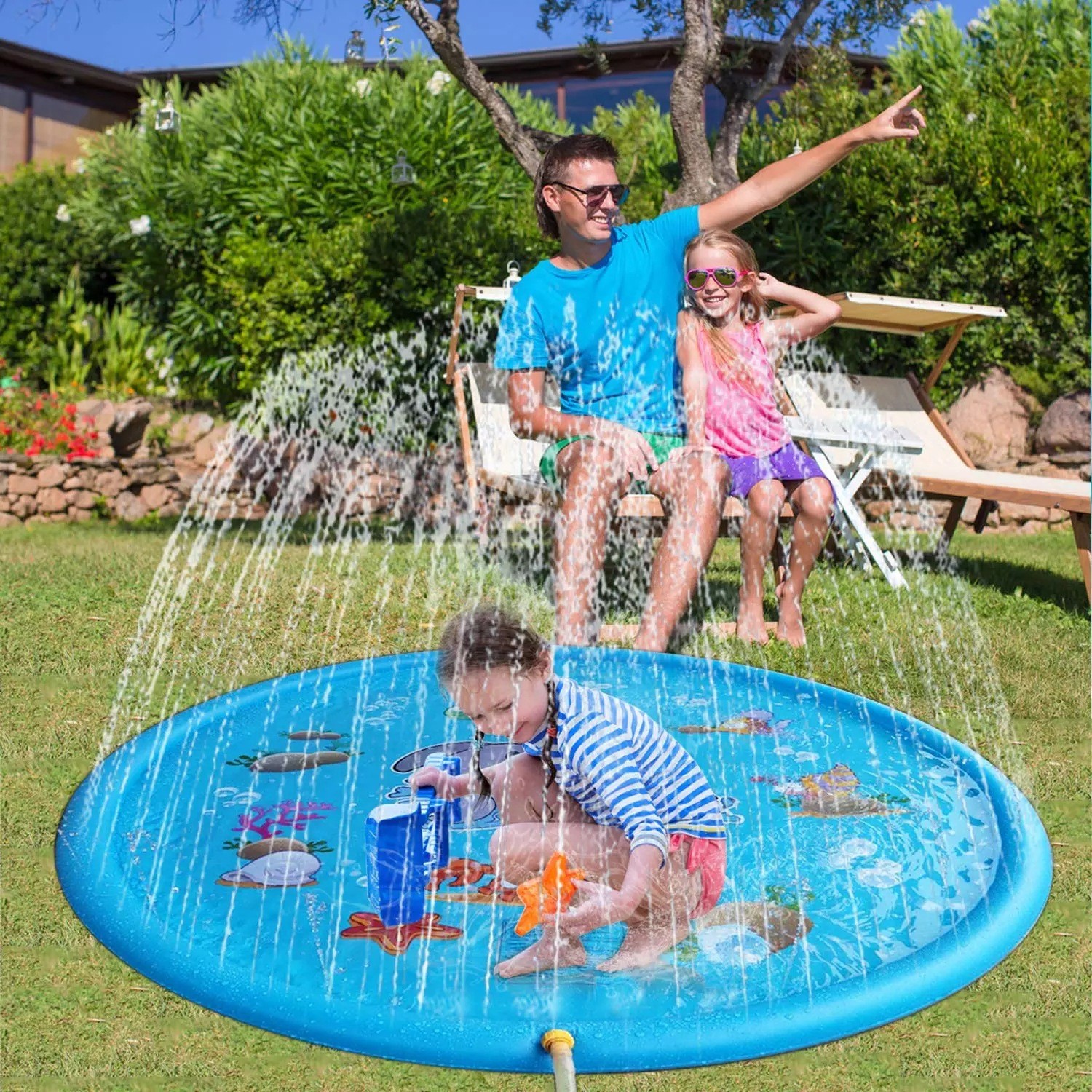 Durable Children's Water Spray Pool Mat | Splash Play Pad Mat | Water Spray Pool