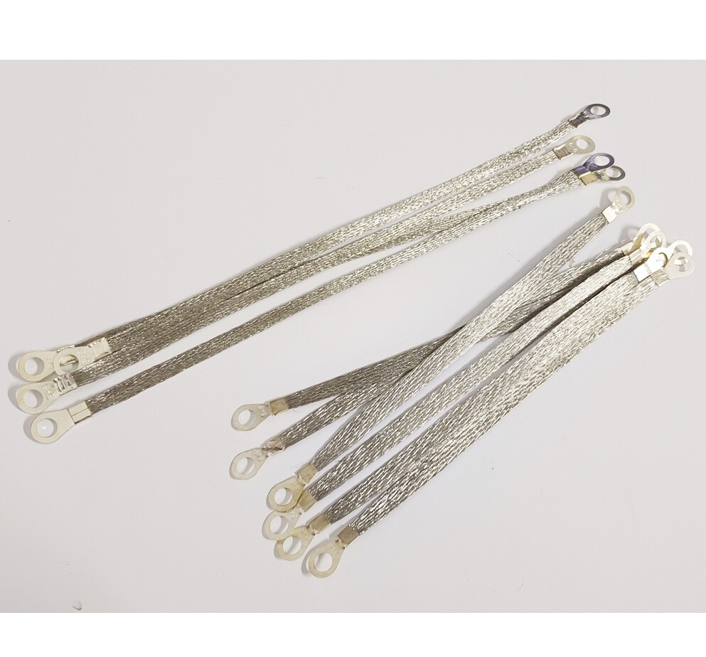 10X Braid Ground Strap Car Engine Ground Strap Cable Firewall Hood Wire End Kits