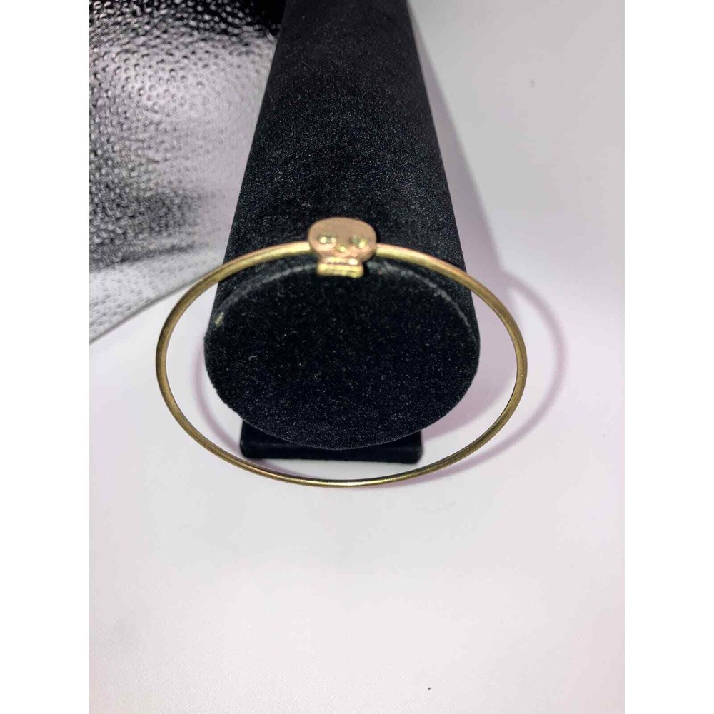 Skull Gold-Tone Thin Bangle 2 5/8" Bracelet!