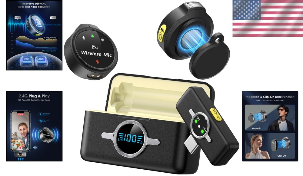 2.4GHz Noise-Canceling Wireless Mic for iPhone & Android - Instant Setup & Use