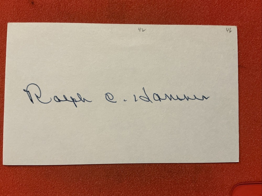 Ralph Hamner 🔥🔥MLB Debut: 1946 Chicago Cubs🔥🔥Autograph🔥🔥