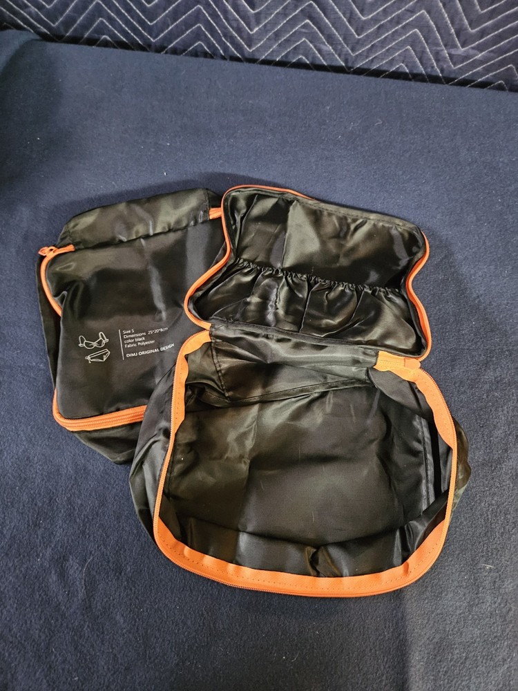 16 pc Black & Orange Packing Organizers