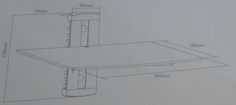 Universal Wall Shelf Mount for DVD/AV Components Power Concepts Boxed New