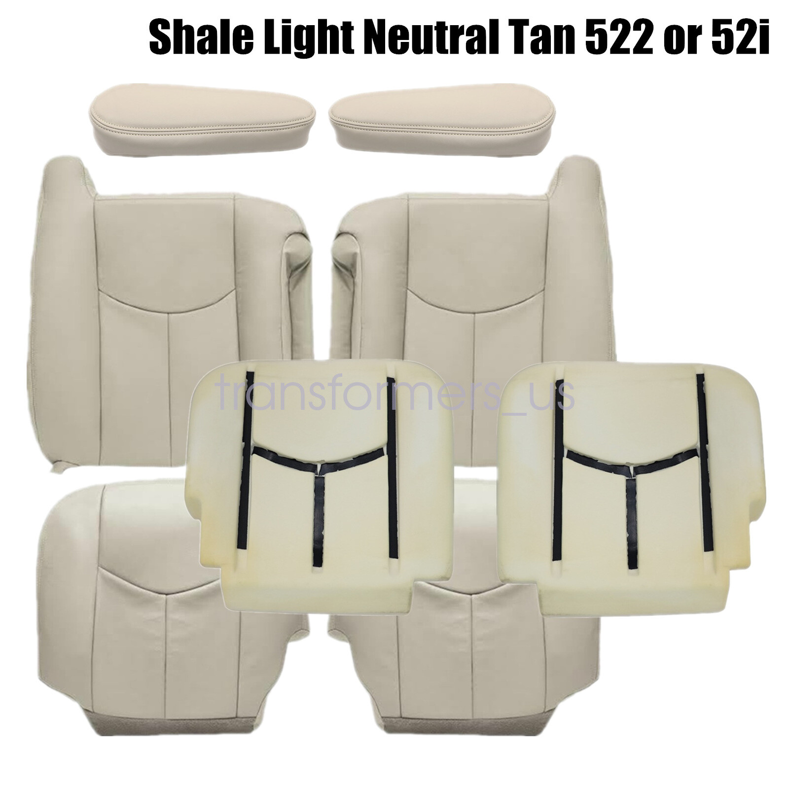 For 2003-2006 Chevy Silverado 1500 2500 Front Leather Seat Cover & Foam Cushion