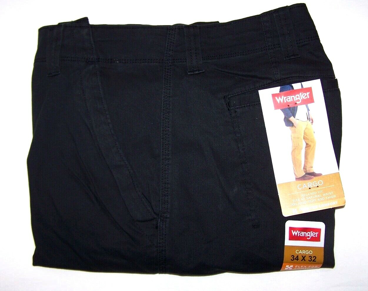 Men's Wrangler Relaxed Fit Cargo Pants w/ Stretch Relaxed Fit 4 COLORS ALL SIZES