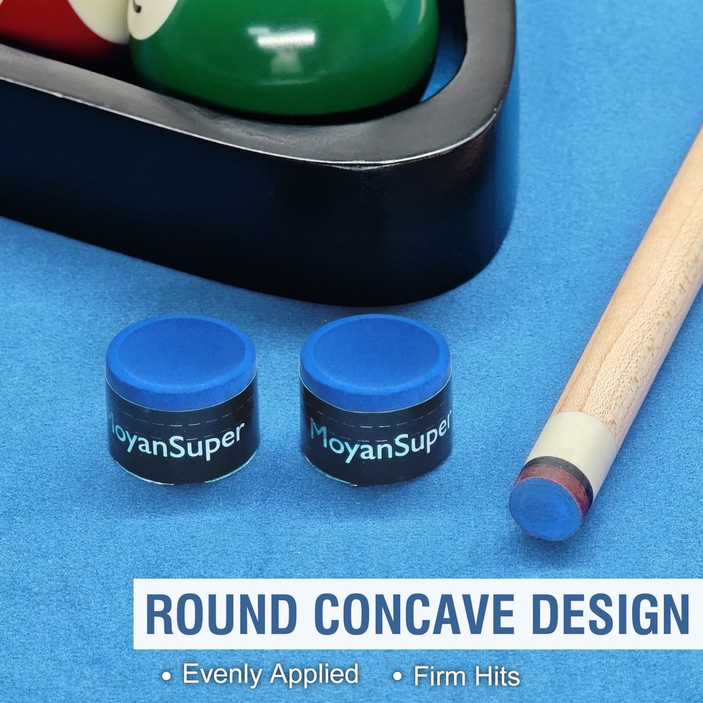2 PCS Pool Cue Chalk Billiard Tips Concave Design Acrylic Storage Box Table
