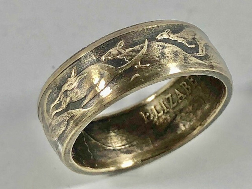 Australia Ring Dollar Australian Coin Ring Hand Made in Canada