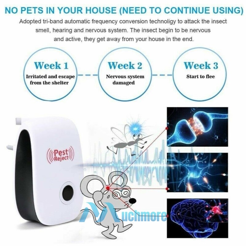6 Pack Ultrasonic Pest Reject Control Electronic Repeller Mosquito Cockroach Rat