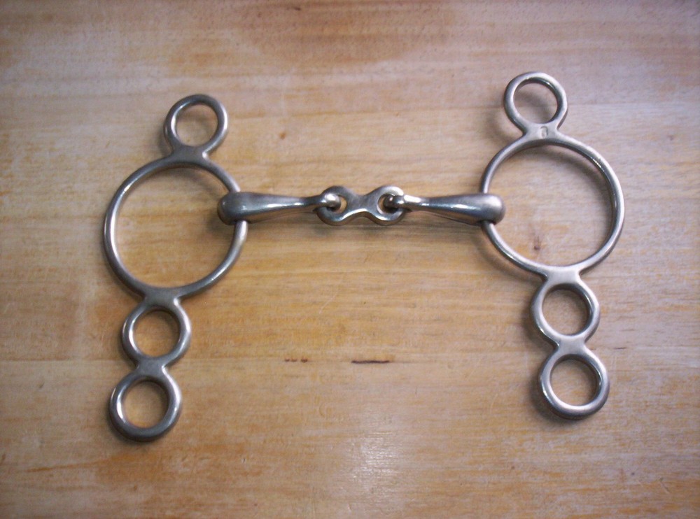 Used 3 Ring Elevator Bit French Link Snaffle 5" Mouth Maker Mark P or B ?????