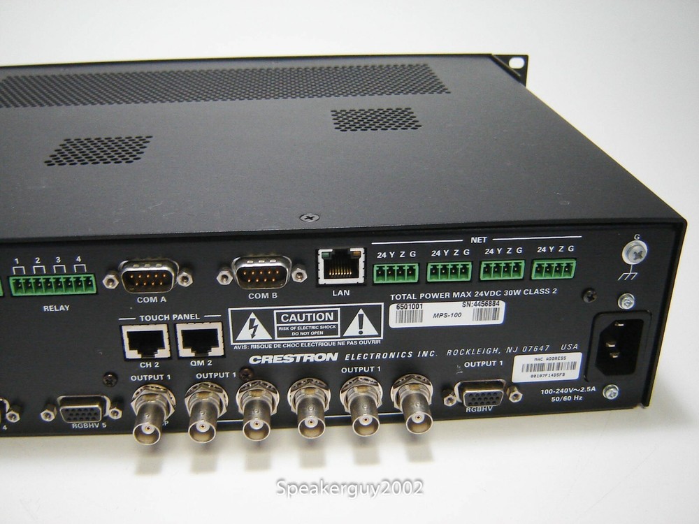 Rack Mountable Crestron MPS-100 / Multimedia Presentation System / 4456884 -- CC