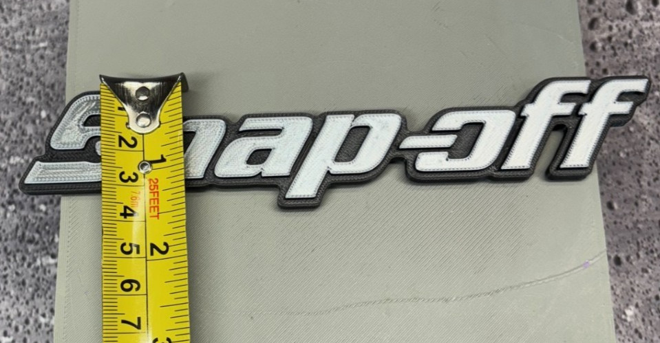 Snap-off 3D Printed Magnet; Toolbox Badge; Made in USA: 7" x 1.5"