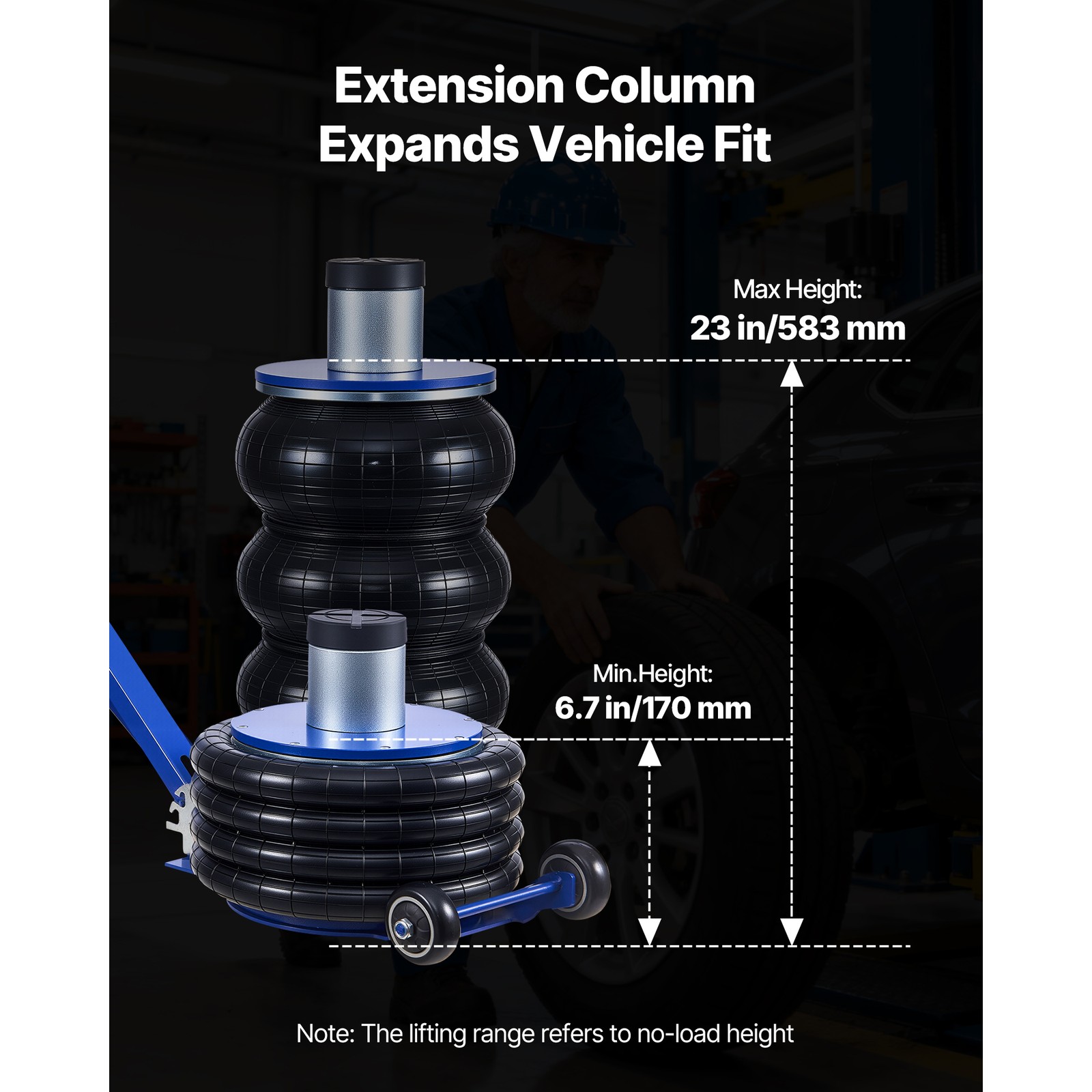 Uimoso 4-layer Airbag Air Jack 6Ton/13227 lbs Pneumatic Jack w/Heightened Column