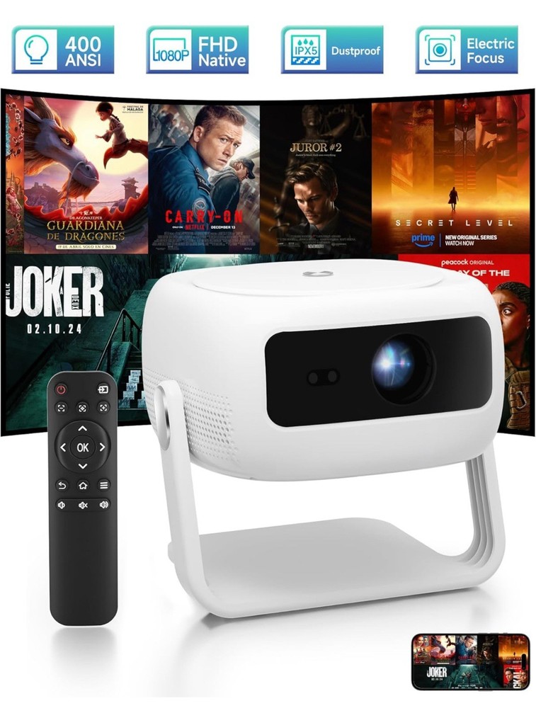 XIAPI PRO Smart Bluetooth Projector WiFi HDMI NEW In Box