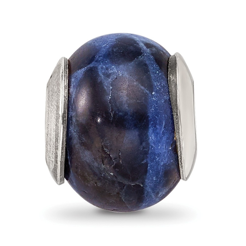 Silver Reflections Sodalite Stone Bead QRS1733
