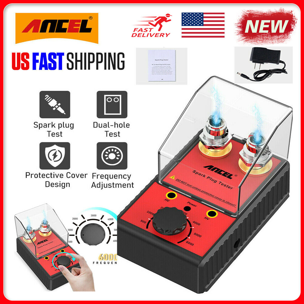 Dual Hole Plug Car Spark Plug Tester 12V Gasoline Ignition Plug Diagnostic Tool