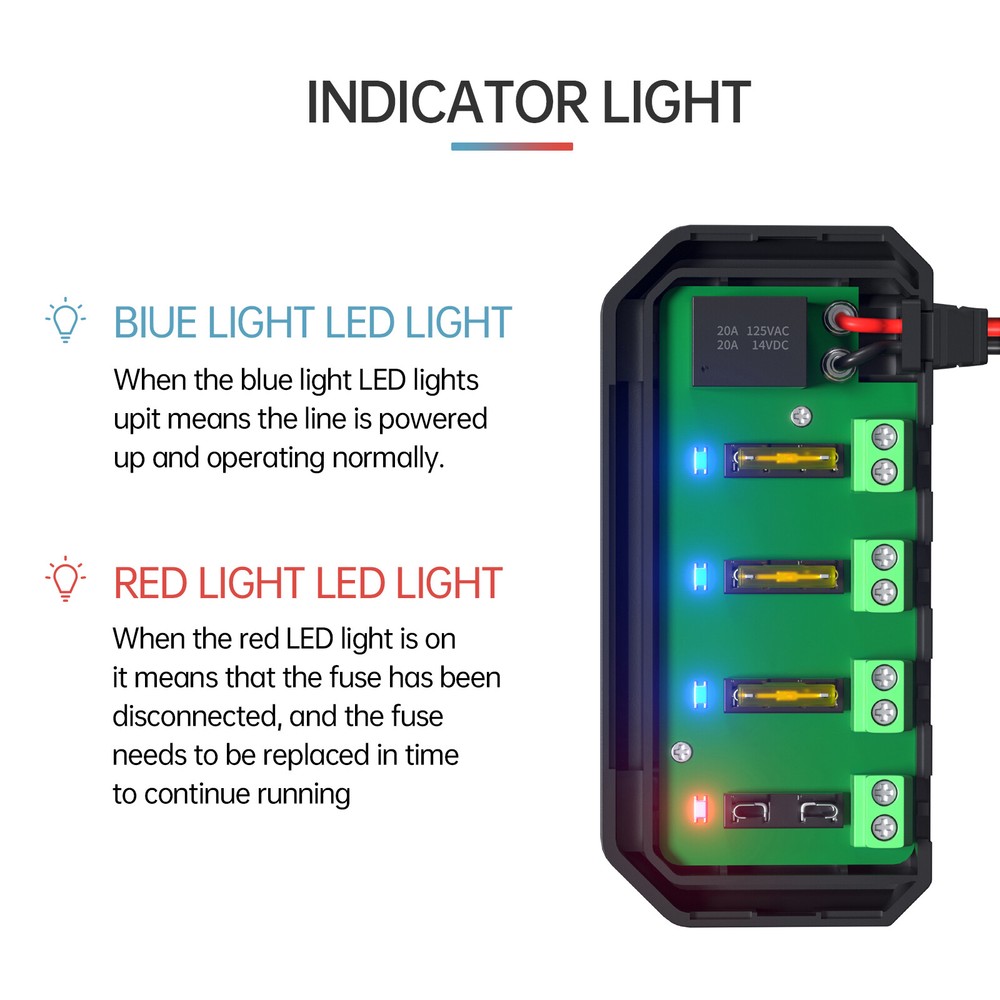 Motorcycle Quick Wiring Fuse Box LED Indicator Battery Protect Junction Box CCG