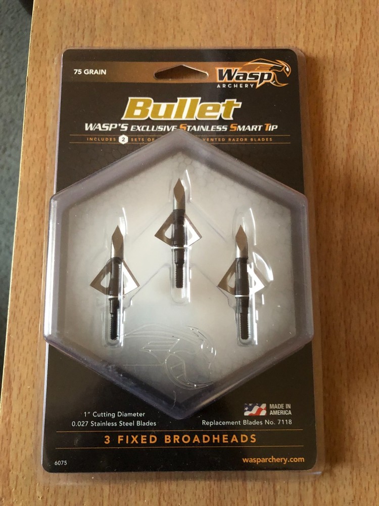 New Wasp Bullet Broadheads 75 Grain 3 pk.