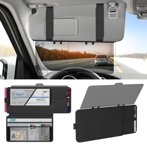Sun Visor Extender for Car with Registration Holder, Adjustable Car Visor