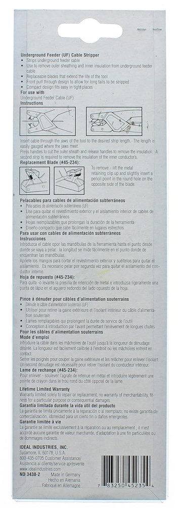 IDEAL Electrical 45-235 Underground Feeder Cable Stripper, Black