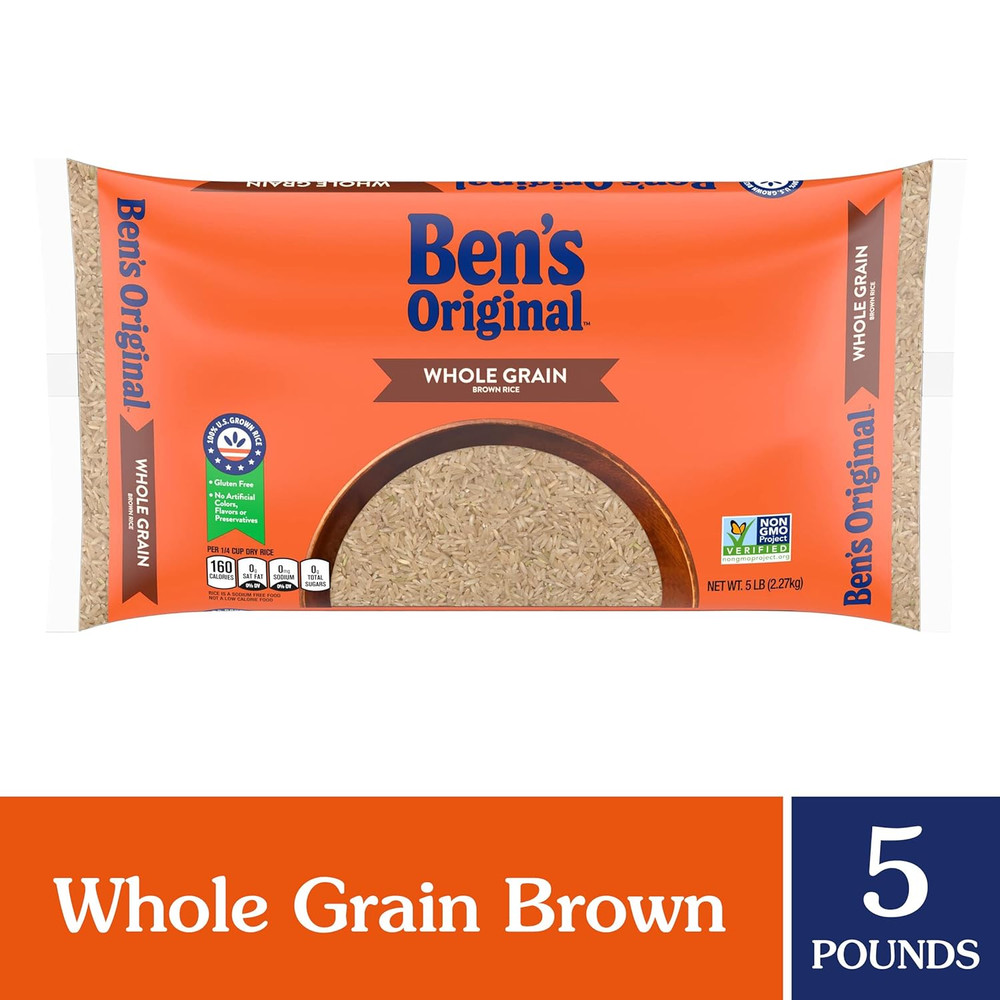 Whole Grain Brown Rice, 5 Lb Bag